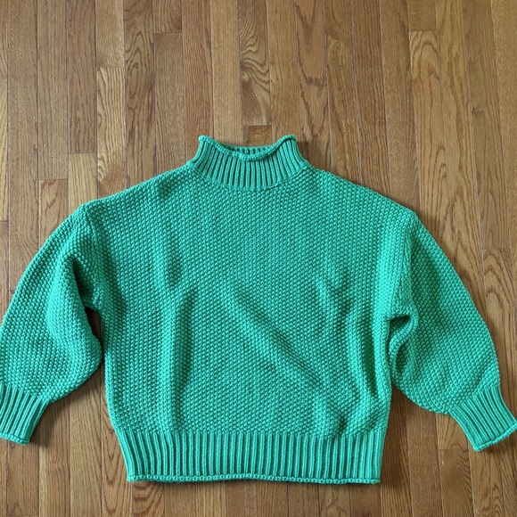 OVERSIZED MOCK TURTLENECK CHUNKY SWEATER - Picture 1 of 5